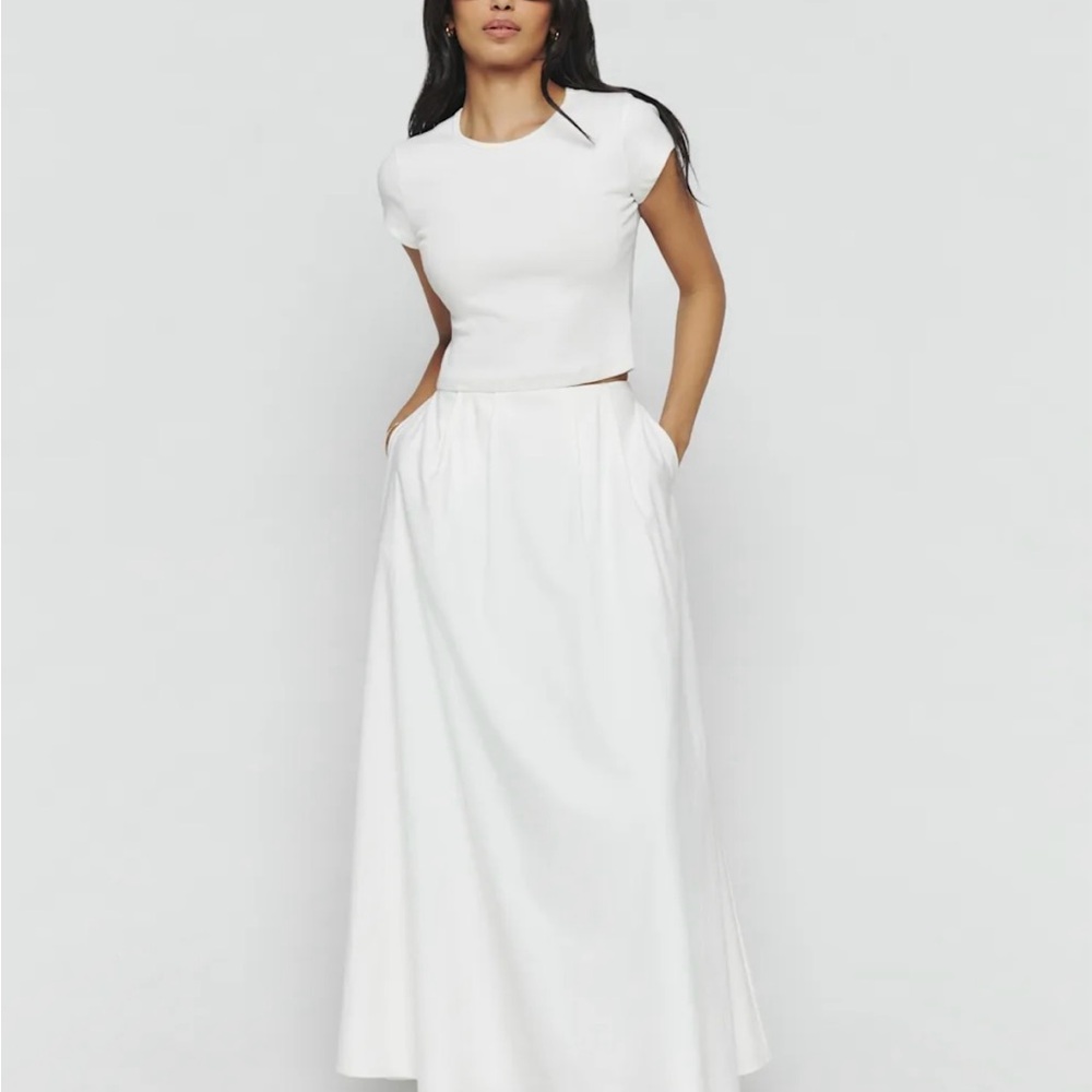 Reformation White Lucy Skirt 6 NWT